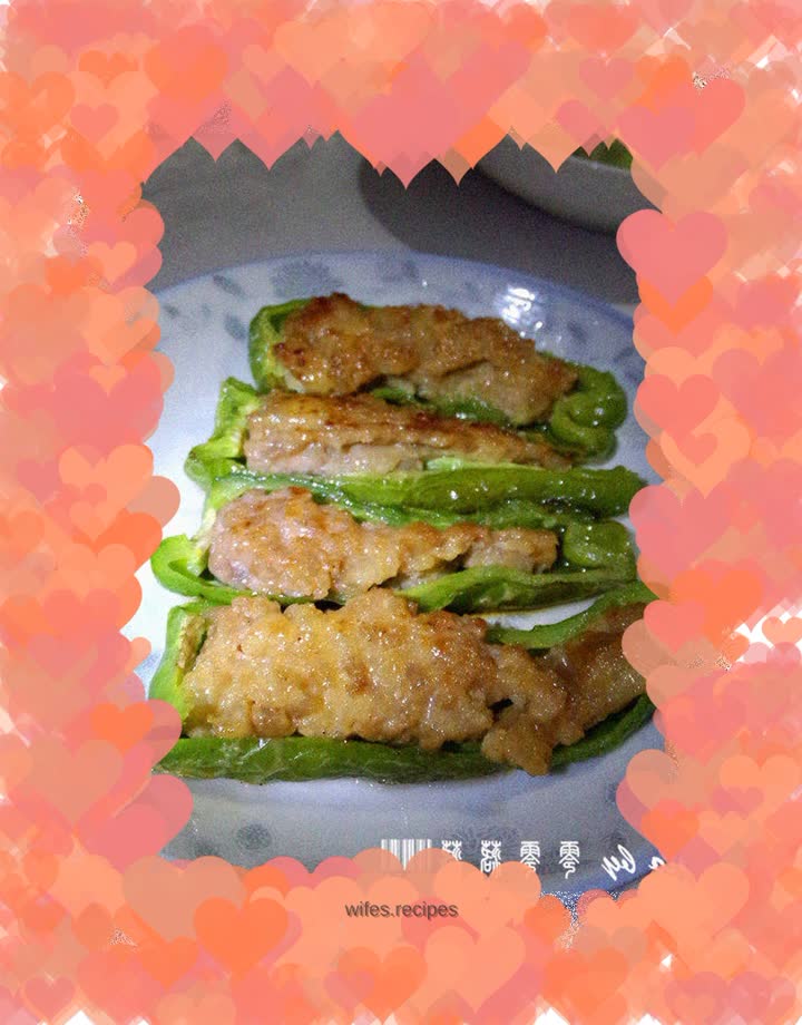 Tiger skin and green pepper stuffed with meat