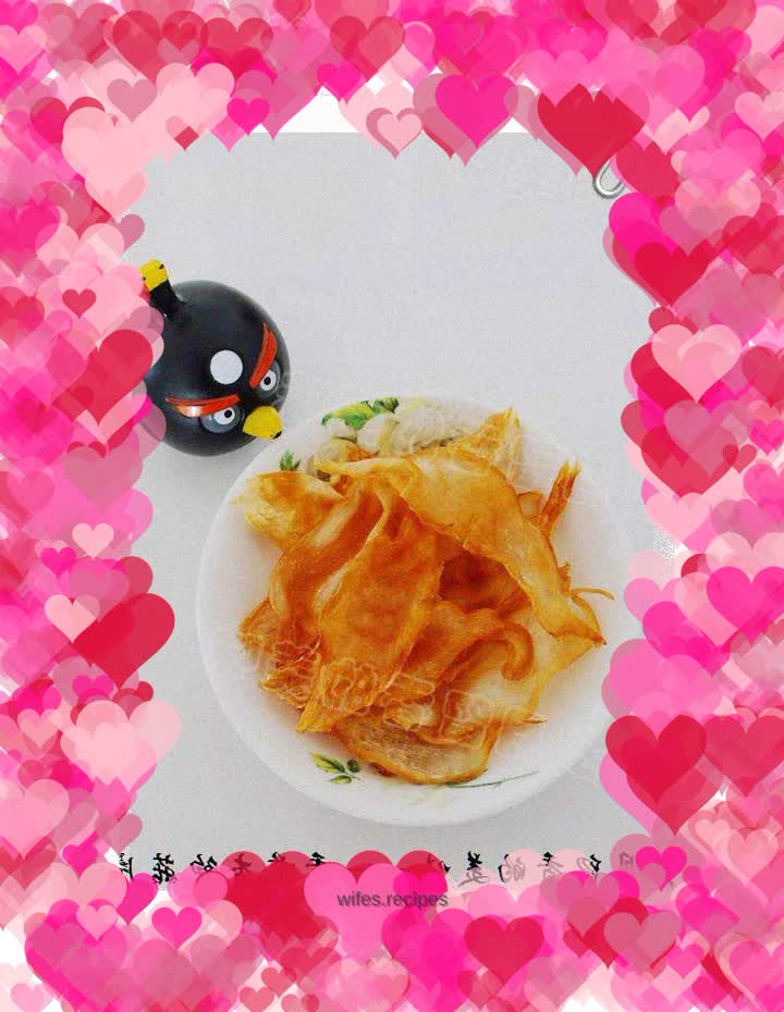 Delicious homemade snacks - pan-fried king oyster mushroom slices