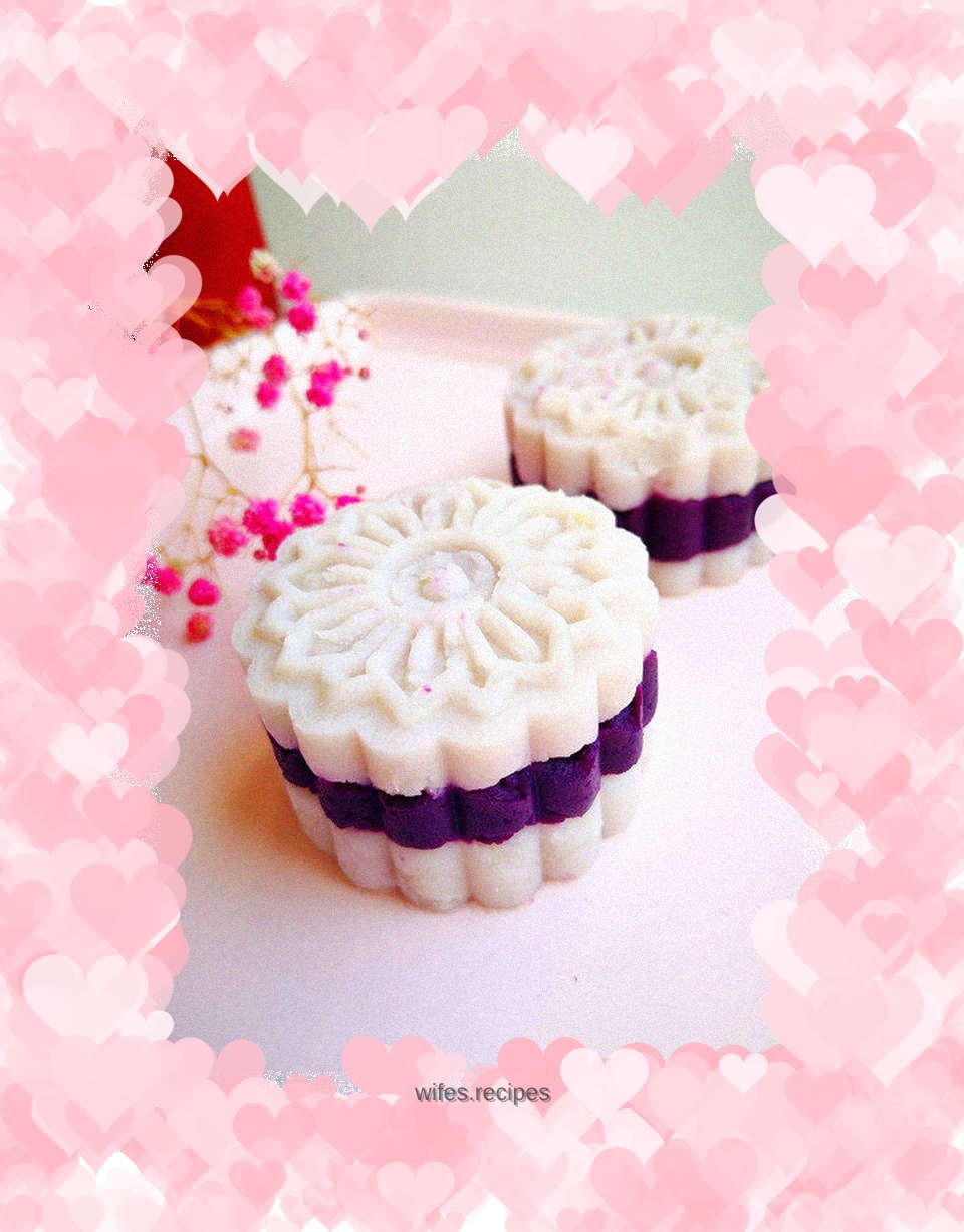 Purple sweet potato and yam puree