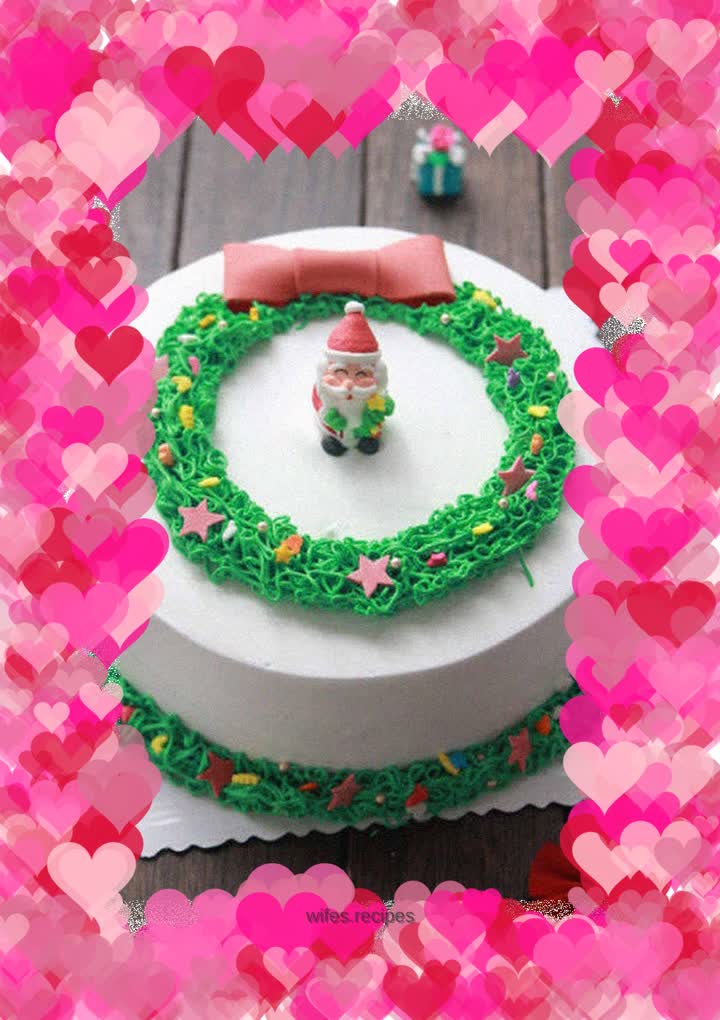 [Tomato Recipe] Christmas Wreath Cream Cake - the Christmas spirit is even stronger!