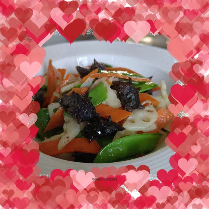 Sea cucumber version and lotus pond stir-fry