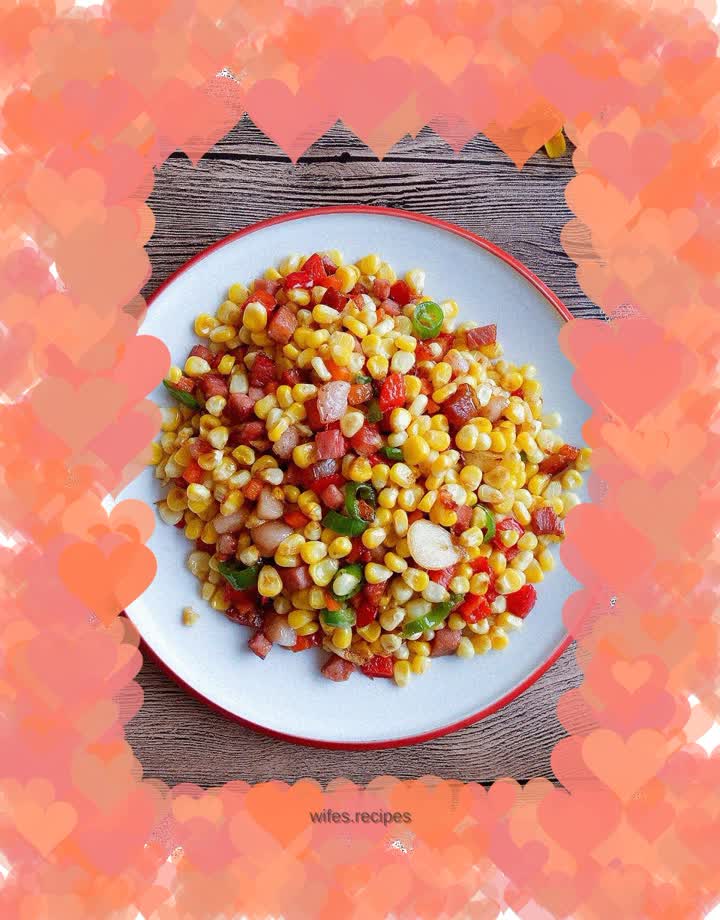 Stir-fried corn with bacon