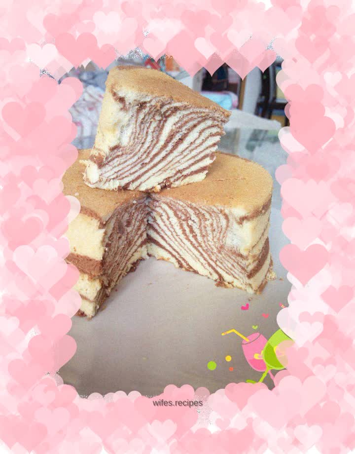Zebra pattern chiffon cake