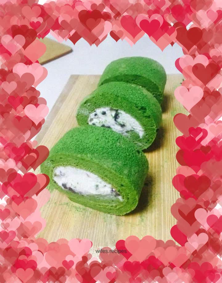 Super beautiful matcha chiffon cake roll (matcha lovers are here again)