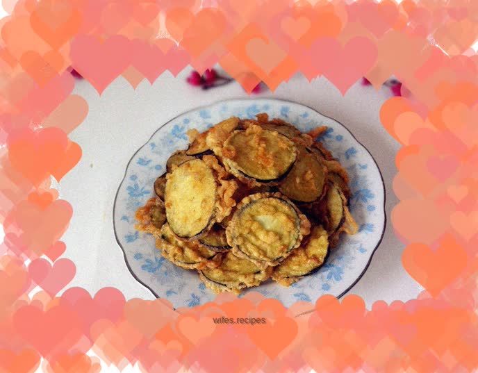 Crispy fried eggplant slices