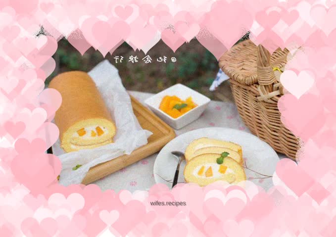 Mango Cream Cake Roll