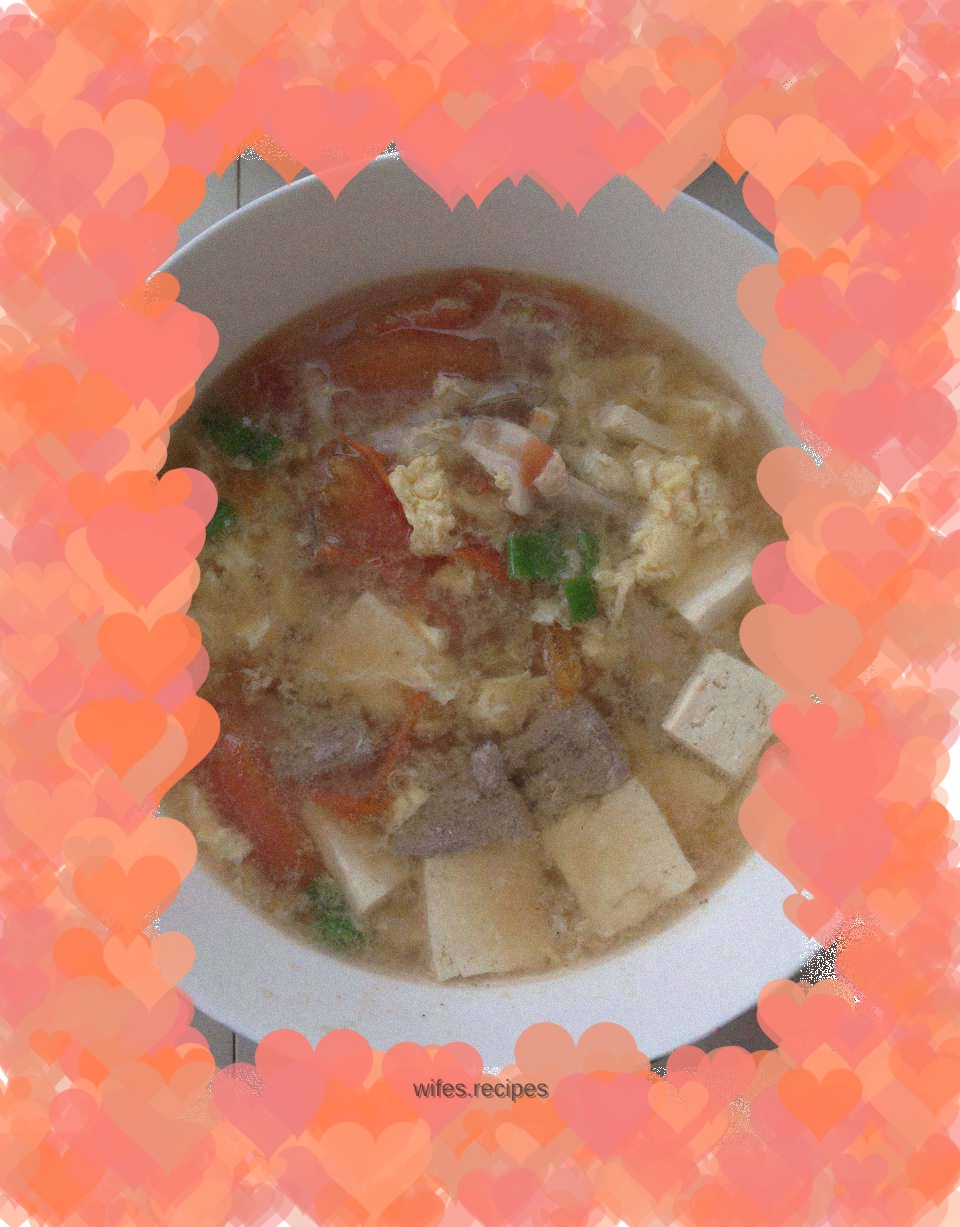 Tomato, Pork Liver and Egg Drop Soup
