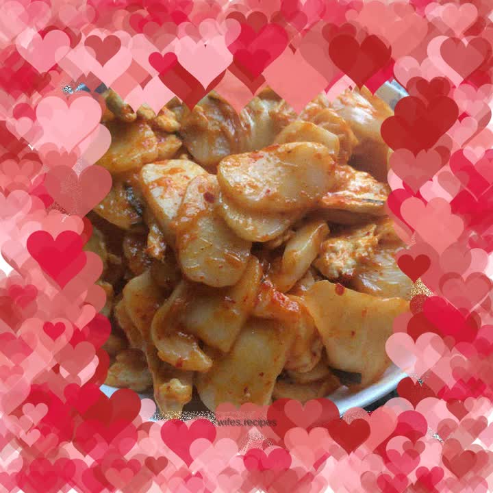 Chicken kimchi rice cake