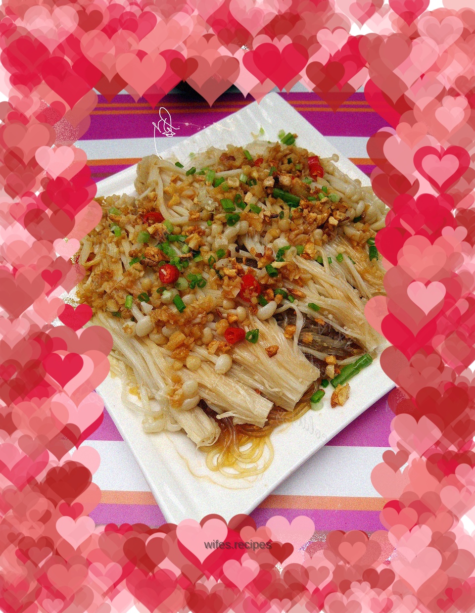 Garlic Vermicelli with Enoki Mushrooms
