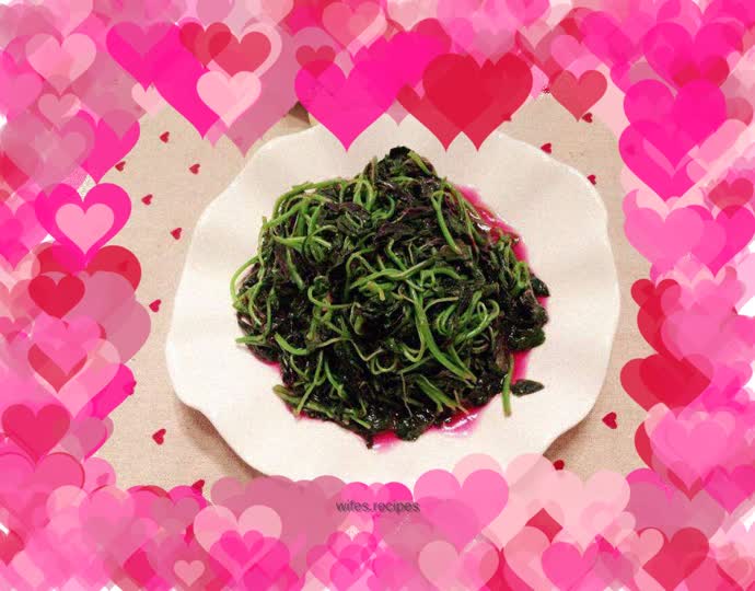 Fried Purple Amaranth with Garlic