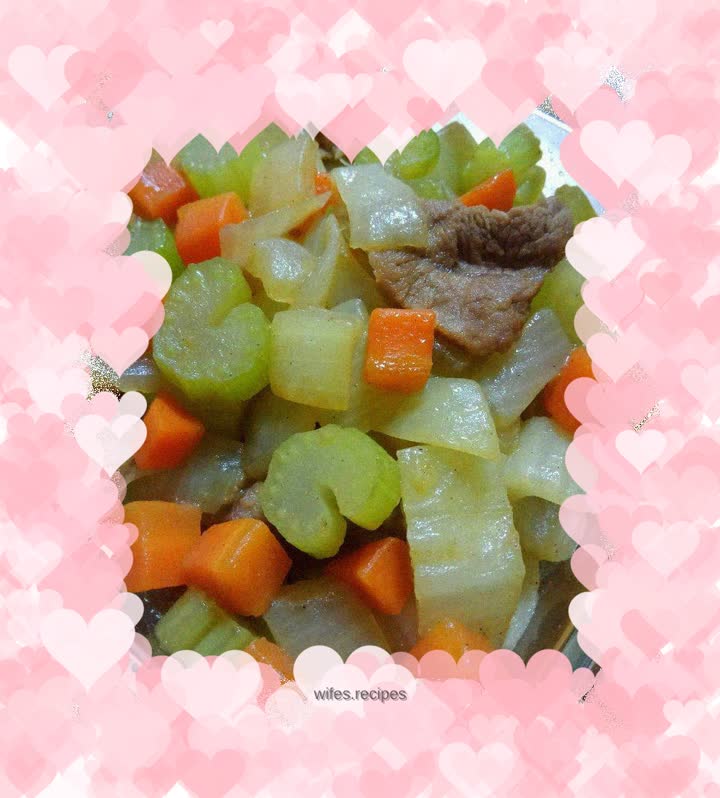 Colorful diced celery