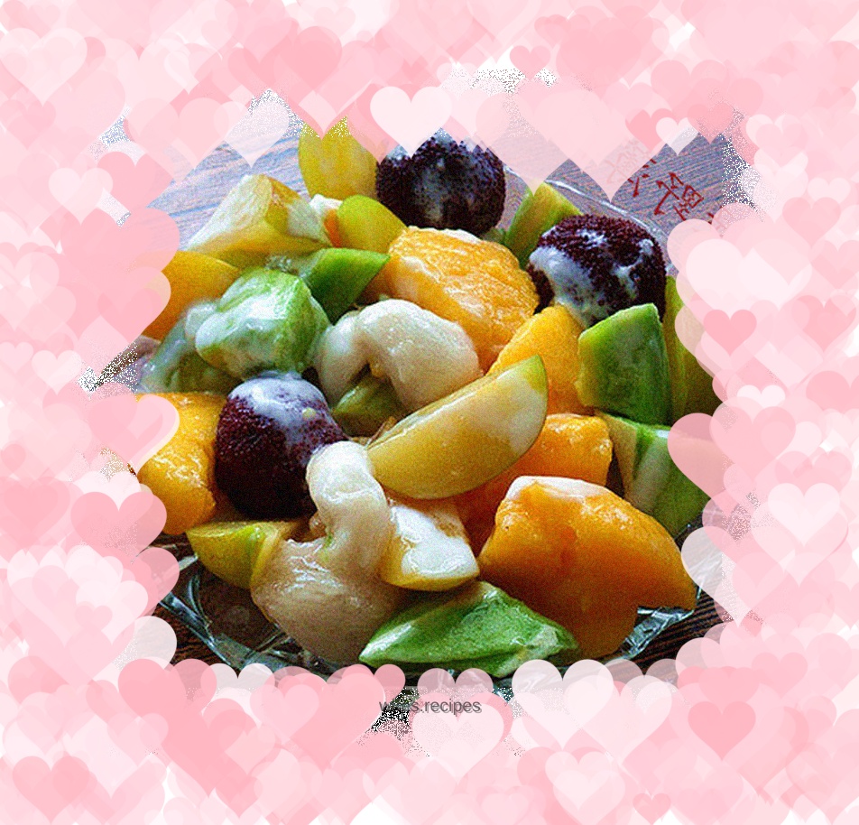 Yogurt mixed with seasonal fruits