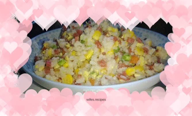 Use leftover rice wisely - Fried rice with assorted ham and eggs