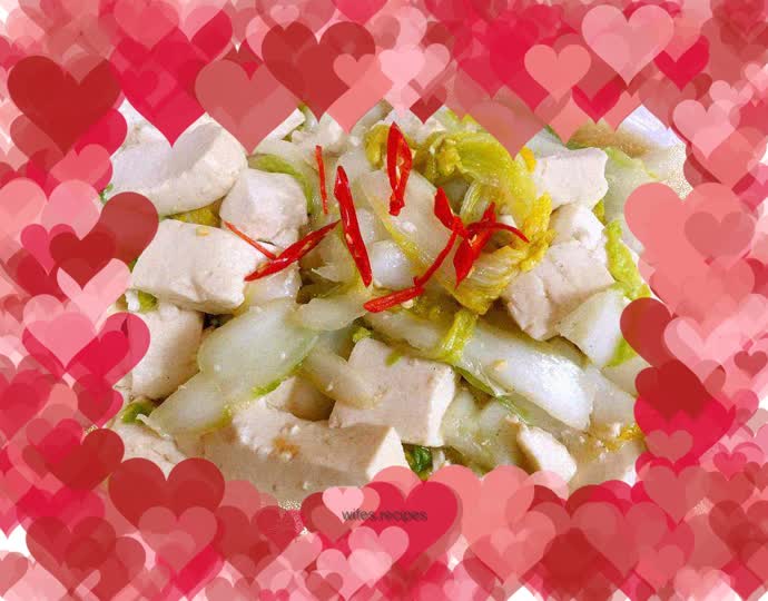Cabbage stewed with tofu