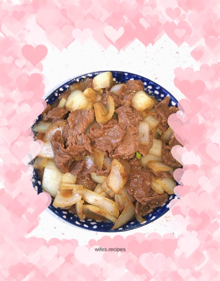 Stir-fried beef with onions