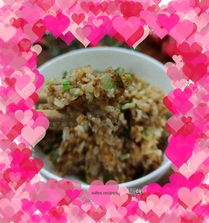 Lard, soy sauce and green garlic fried rice