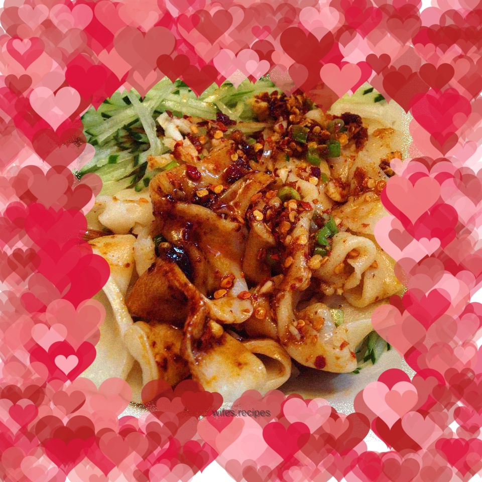 Oil-splattered pants and noodles