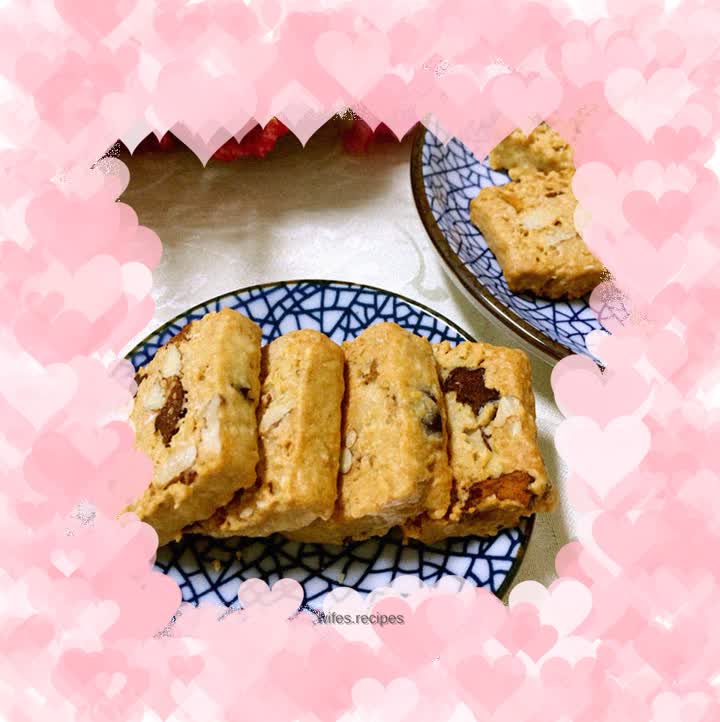 Oatmeal, red dates and walnut cake