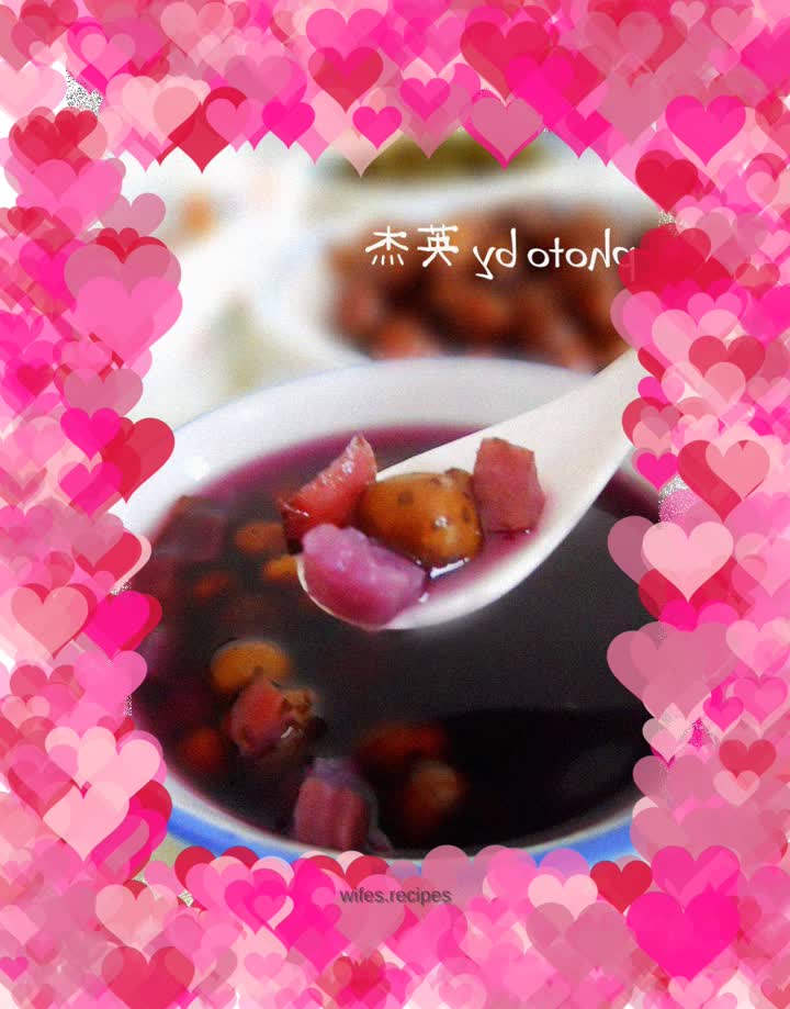 Yam, bean and purple sweet potato syrup