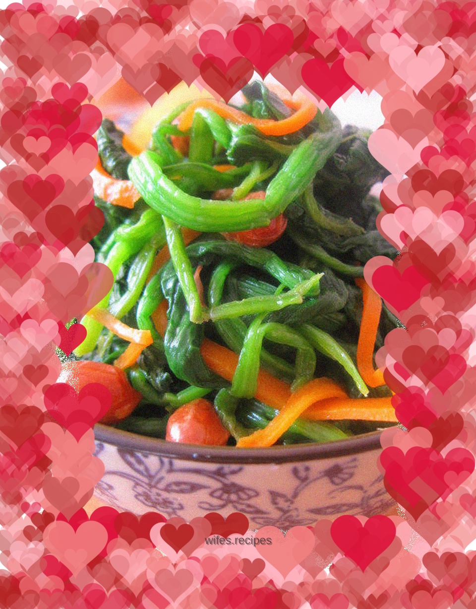 Vinegar spinach and peanuts