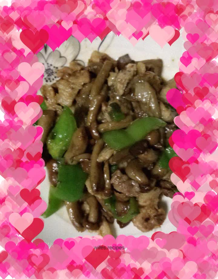 Fried pork with mushrooms