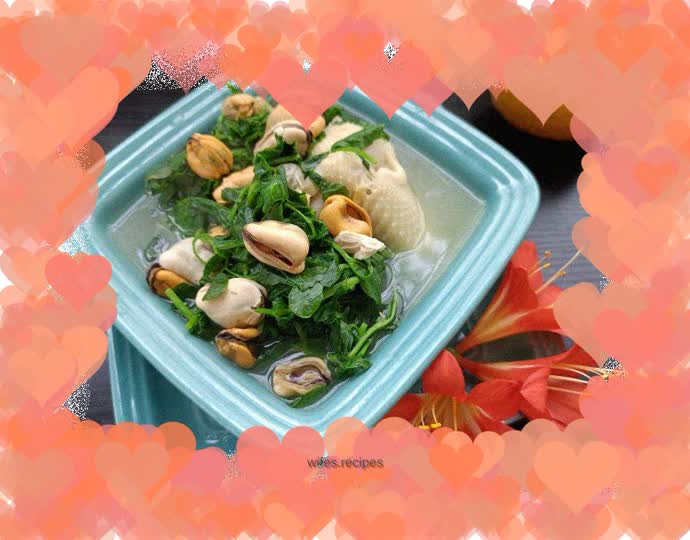 Mussels and Pea Tips Chicken Soup