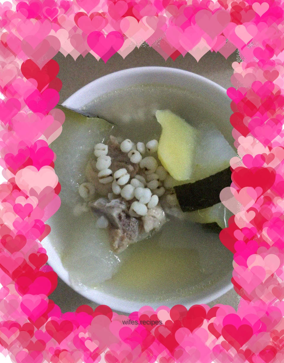 Barley, winter melon and pork ribs soup