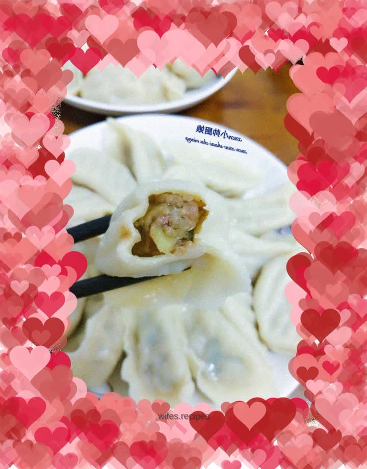 Eggplant and meatball dumplings