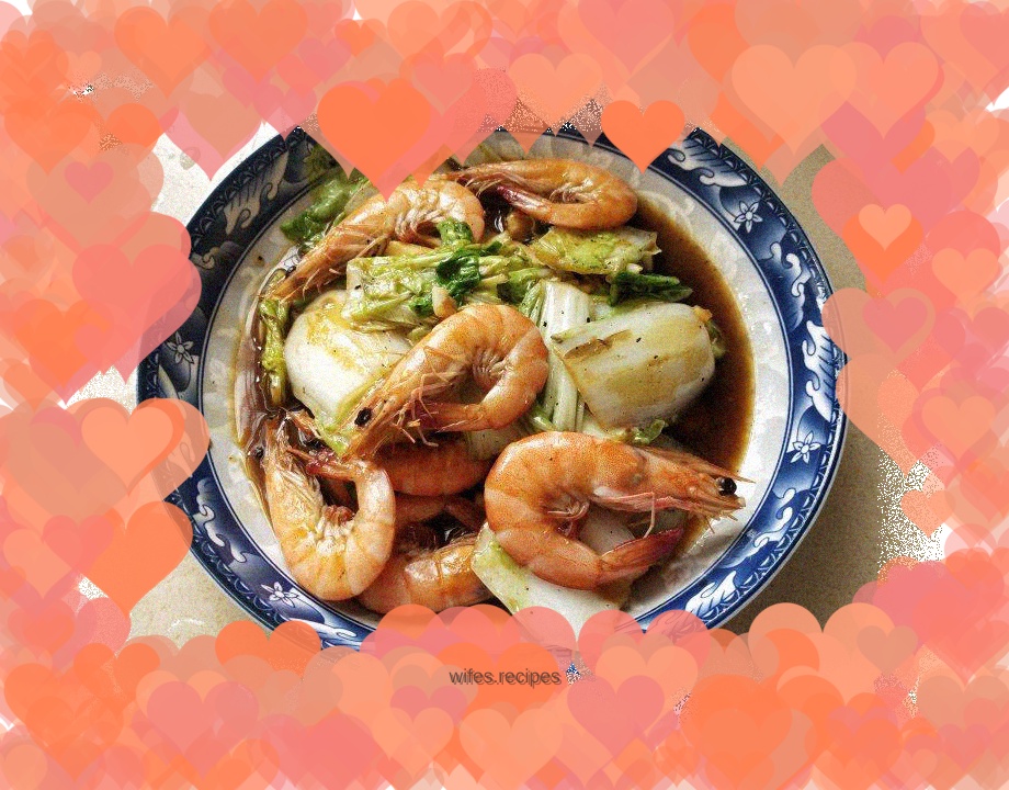 Stir-fried cabbage with fresh shrimps
