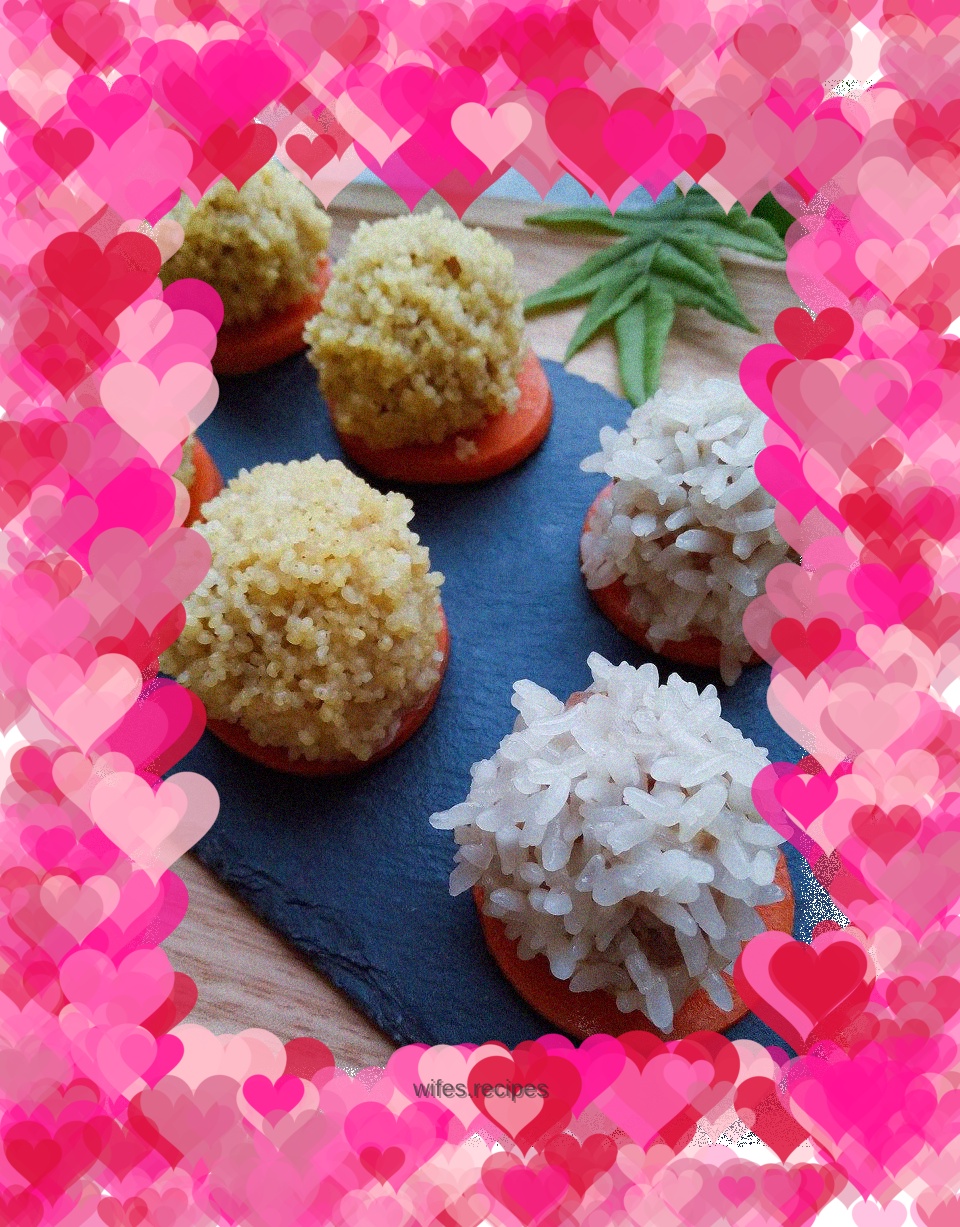 Two-color pearl meatballs