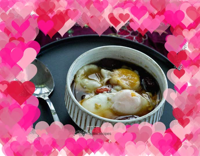 Brown sugar poached eggs