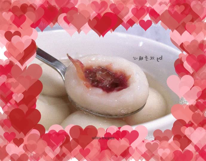 Rose glutinous rice balls