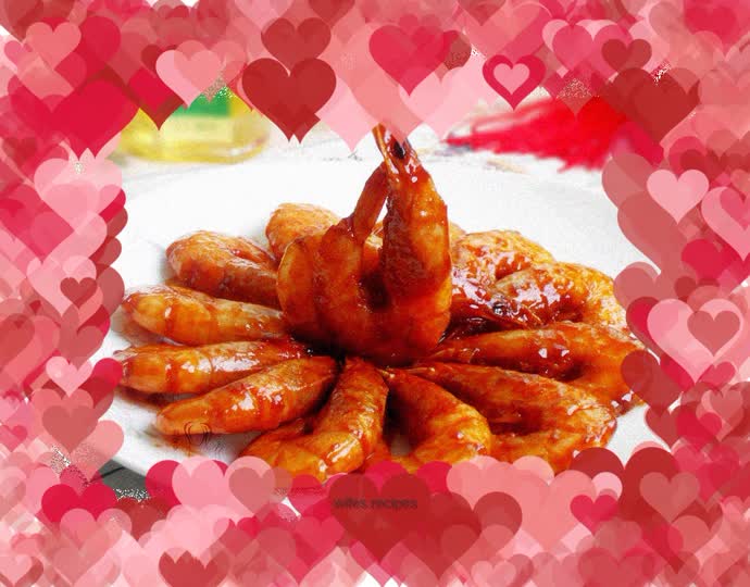 Braised prawns in tomato sauce