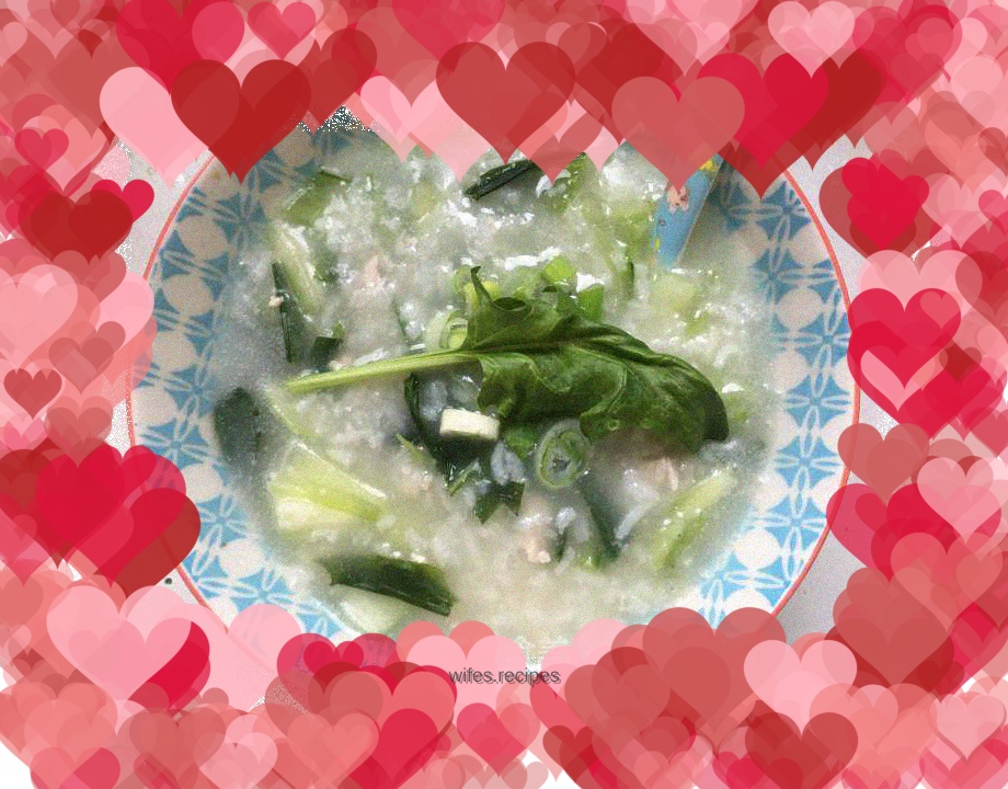 Leftover rice and meat porridge~ 😘