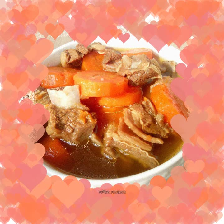 Lamb chops stewed with carrots