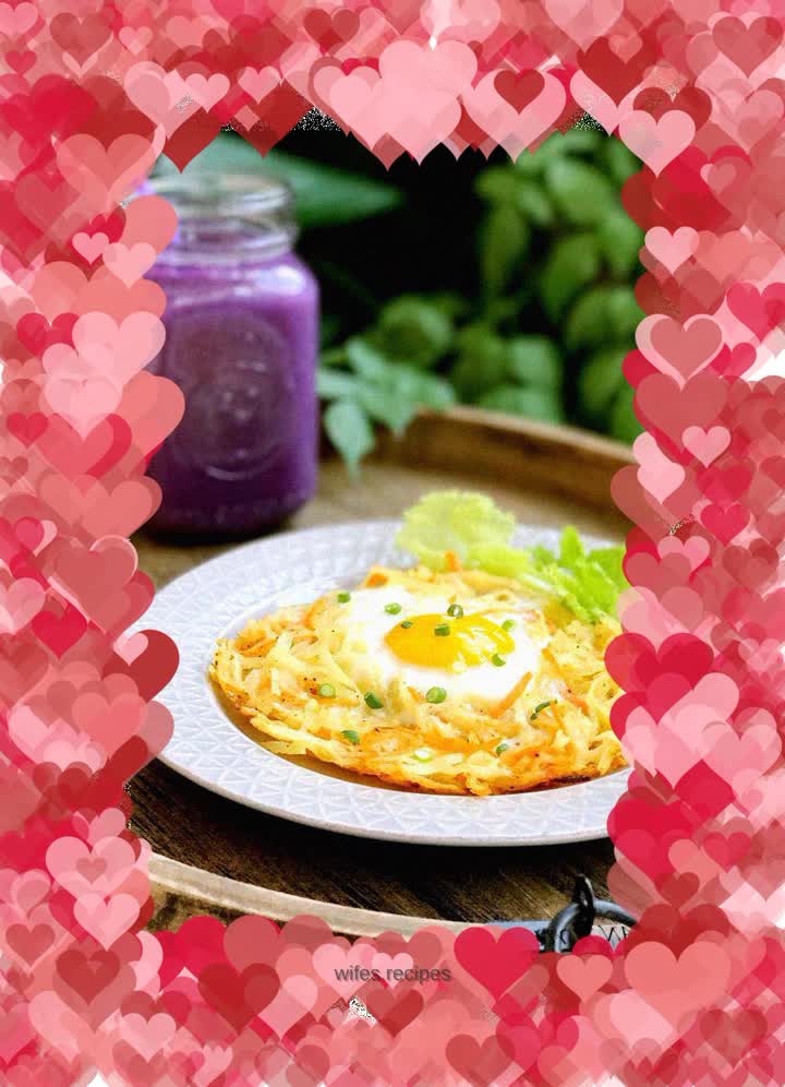 Shredded Potatoes and Sun-cooked Eggs