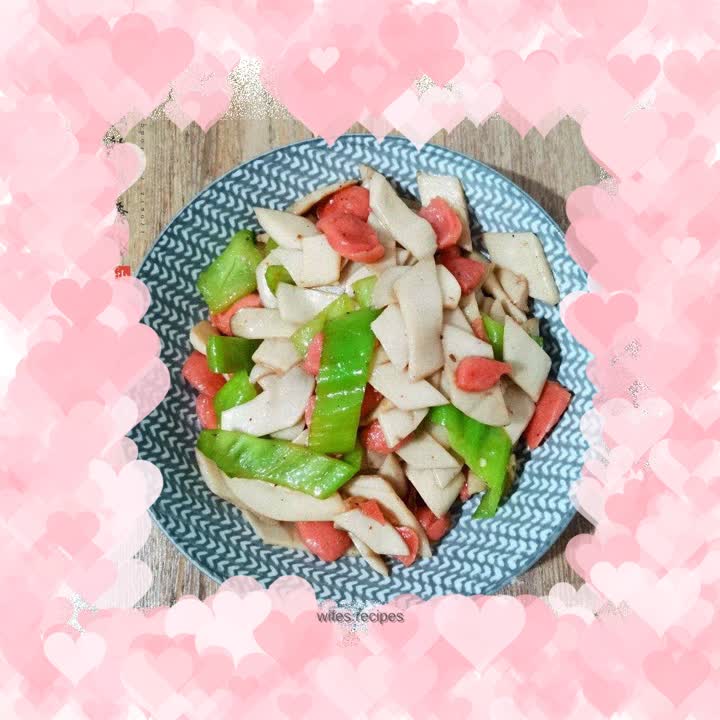 Stir-fried Hot Dog with King Oyster Mushroom