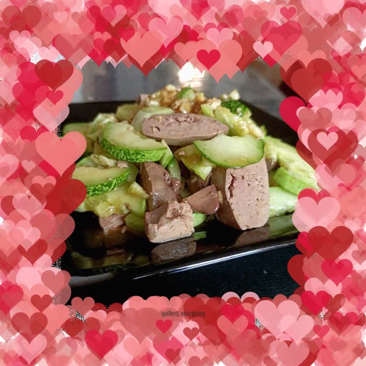 Cucumber mixed with chicken liver