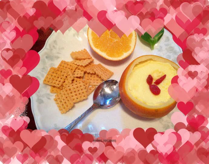 Fresh orange milk stewed eggs