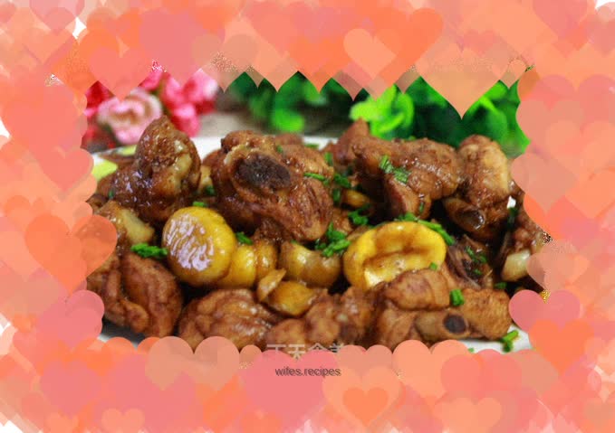 Nutritious chestnut roasted chicken legs in autumn and winter