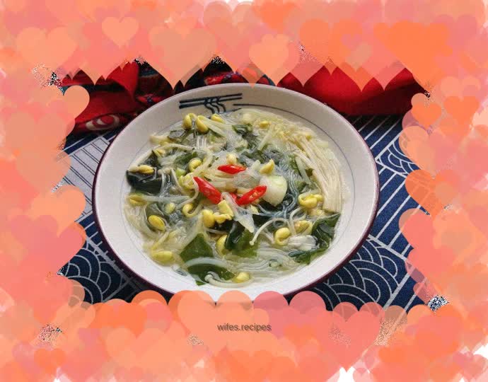 Enoki Mushroom Double Bud Vermicelli Clear Soup