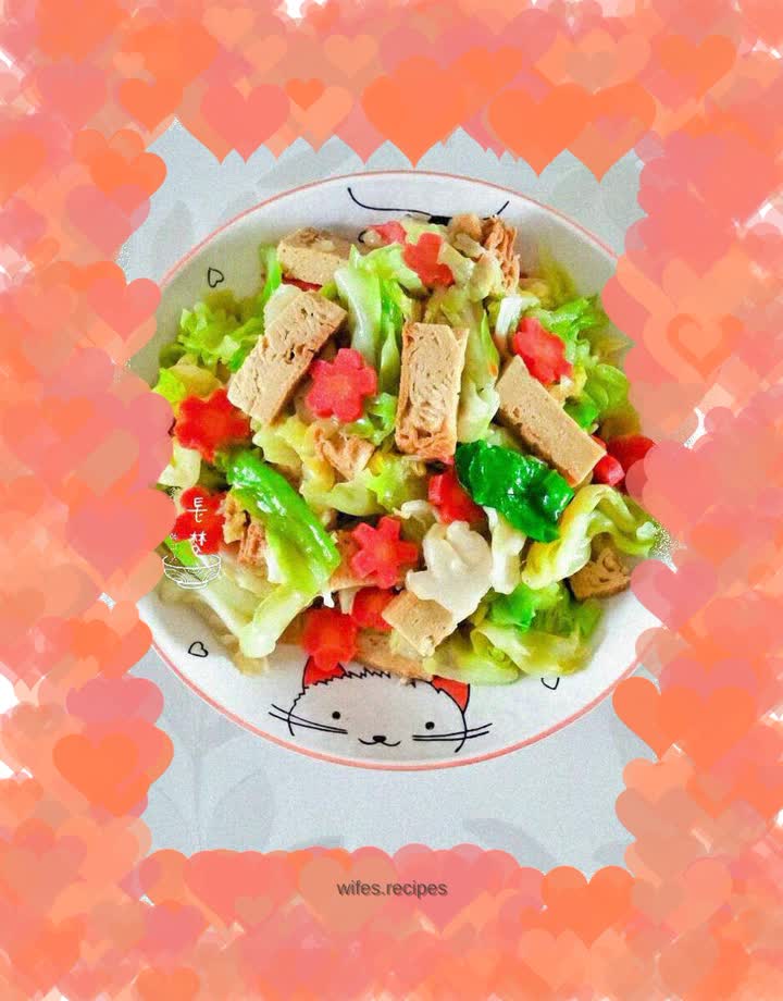 Vegetarian Chicken and Tofu Stir-fried Cabbage