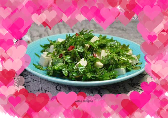 Sichuan peppercorn sprouts mixed with tofu