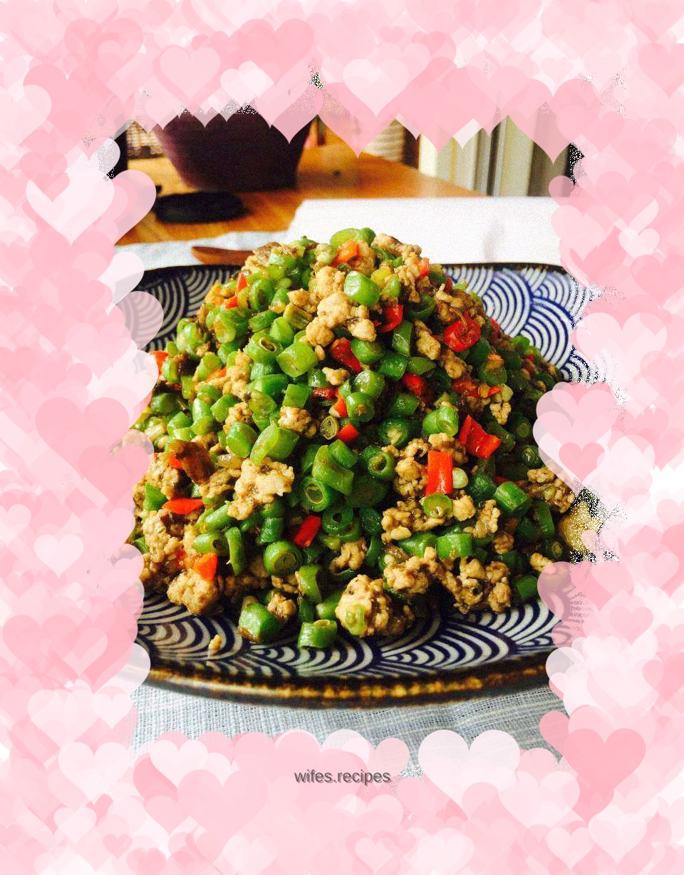 Stir-fried minced pork with green beans