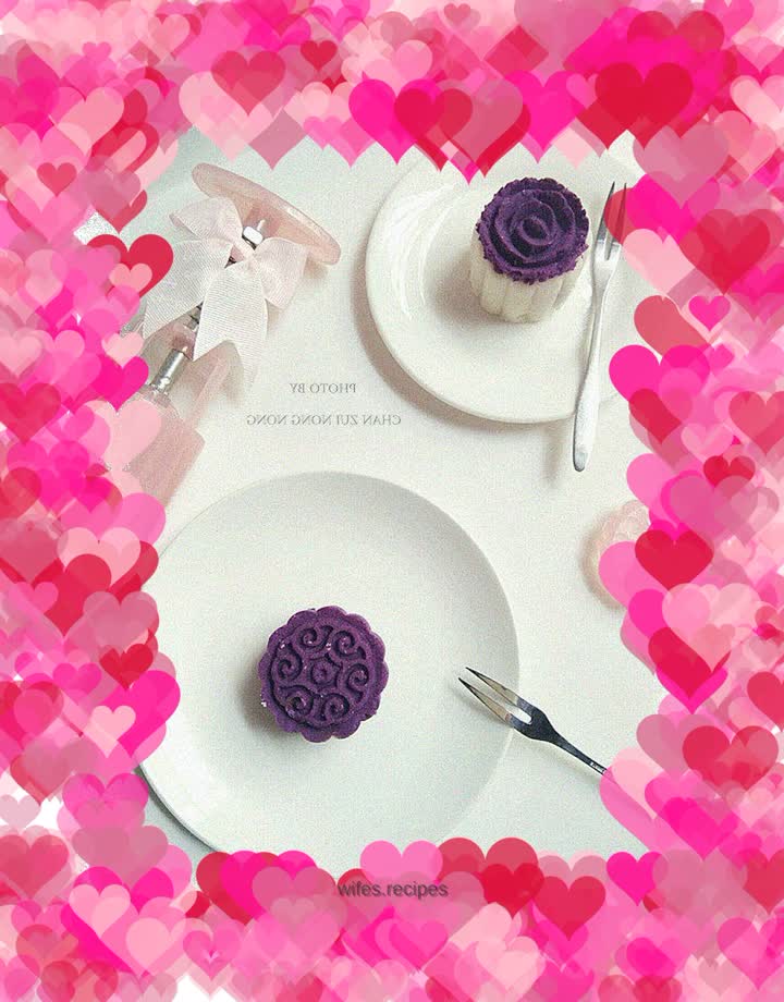 Yam and Purple Sweet Potato Cake