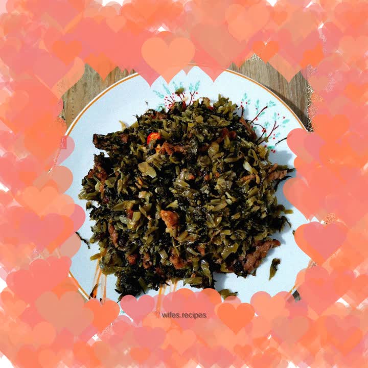 Fried shredded pork with pickles