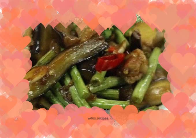 Fried Pork with Beans and Eggplant