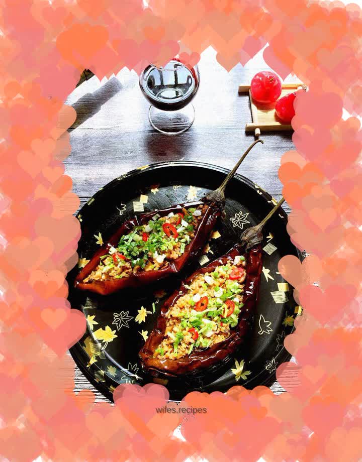 Grilled Eggplant with Garlic Minced Pork