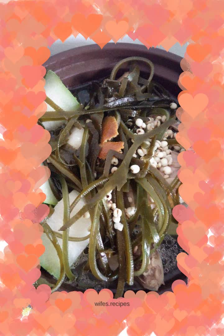 Duck and winter melon and kelp soup