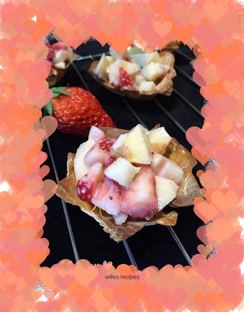 Colorful fruit yogurt cup